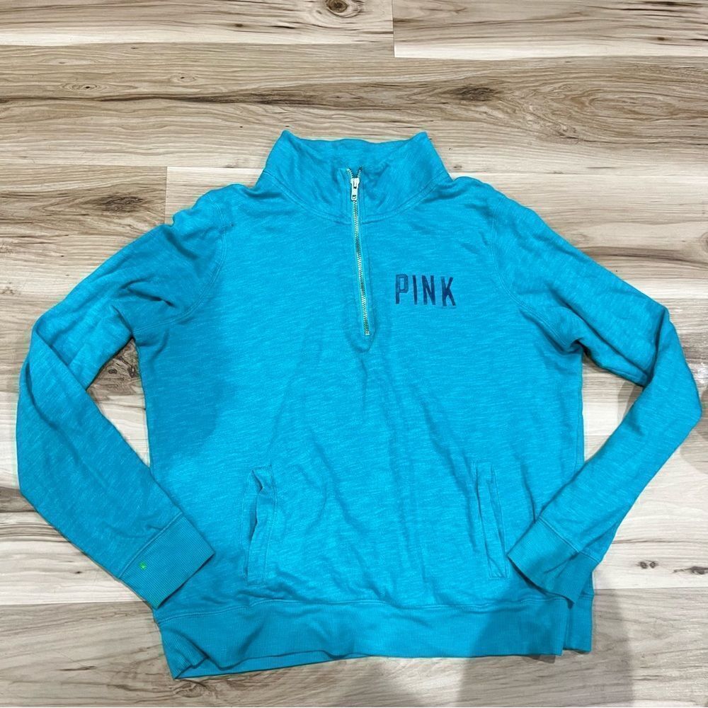 Victoria’s Secret PINK Blue Quarter Zip Pullover Women’s Large